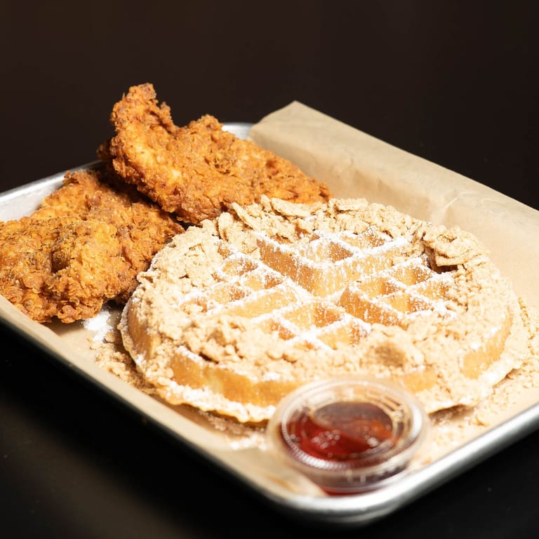 Delicious Chicken Waffles Await